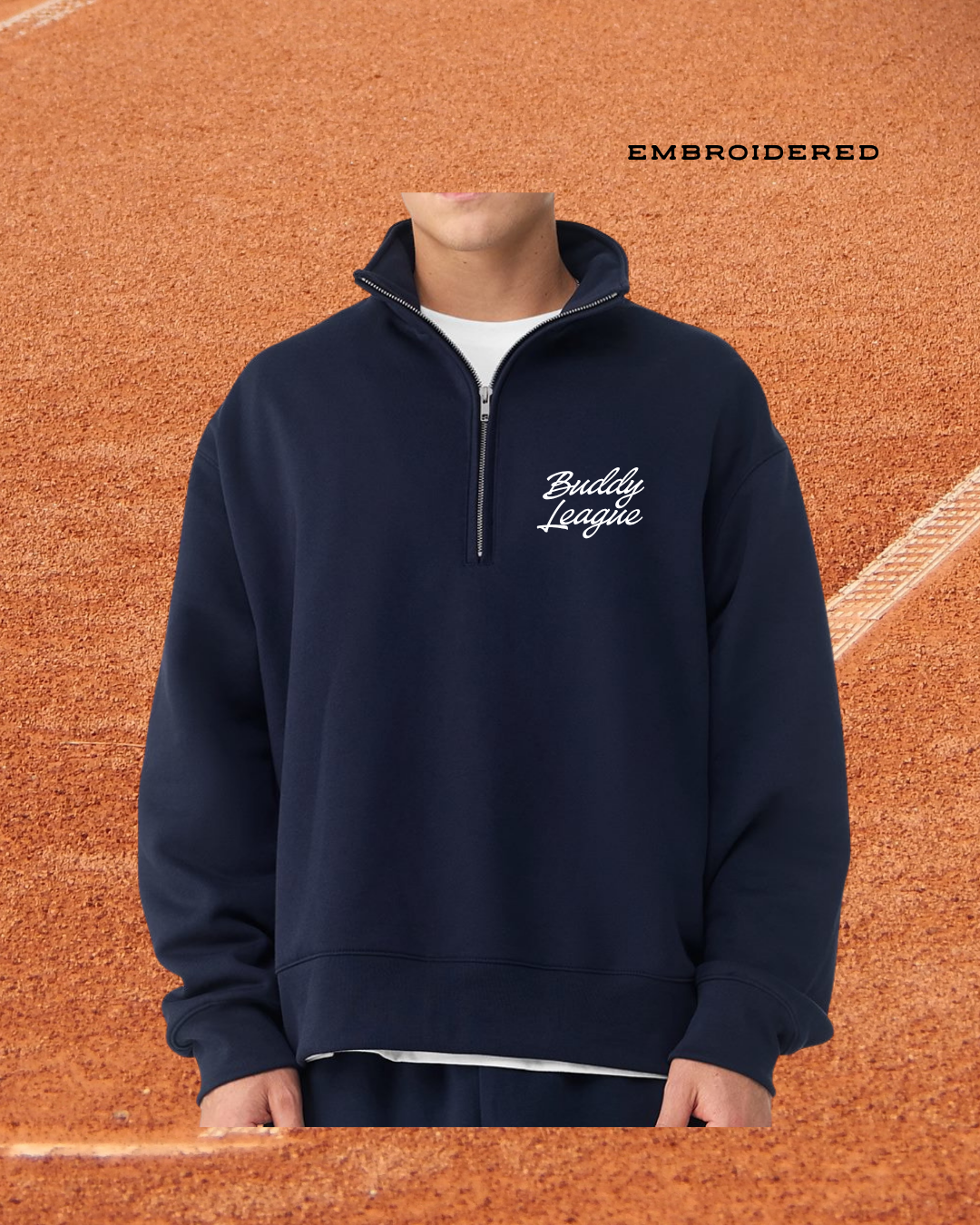 Buddy League Embroidered Quarter Zip Sweatshirt
